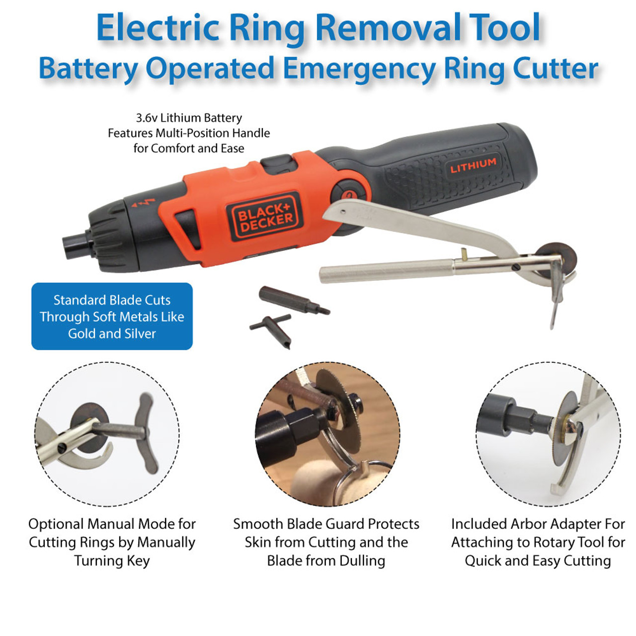 Powered Ring Cutter Emergency Ring Remover Tool Cordless Rechargable  Electric Ring Cutter
